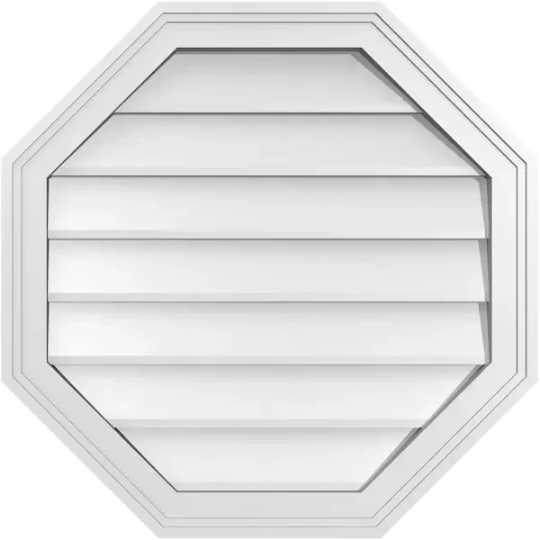 Octagonal Surface Mount PVC Gable Vent 24x24